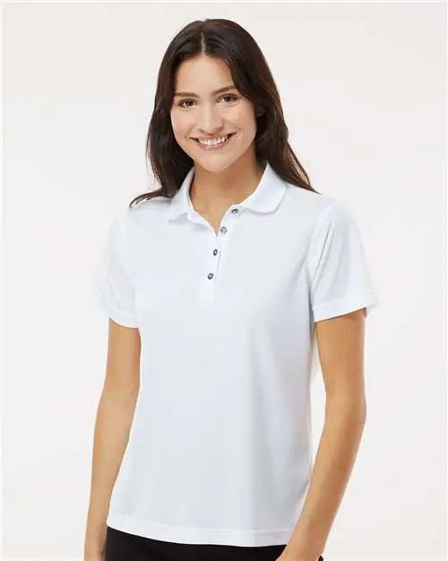 Paragon 104 Women’s Saratoga Performance Mini Mesh Polo - White