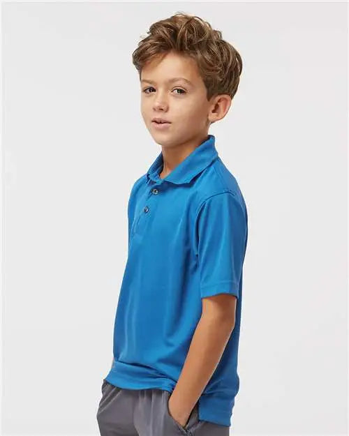 Paragon 108y Youth Saratoga Performance Mini Mesh Polo - Turquoise