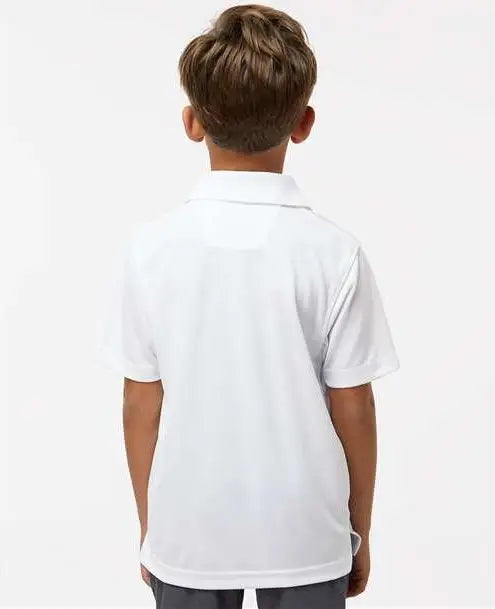 Paragon 108y Youth Saratoga Performance Mini Mesh Polo - White