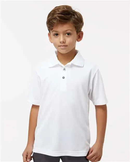 Paragon 108y Youth Saratoga Performance Mini Mesh Polo - White