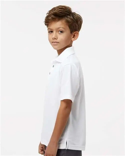 Paragon 108y Youth Saratoga Performance Mini Mesh Polo - White