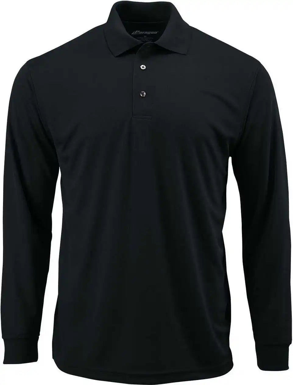 Paragon 110 Adult Long Sleeve Mesh Polo - Black