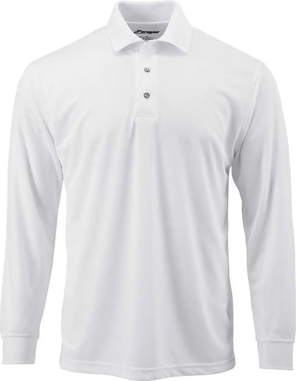 Paragon 110 Adult Long Sleeve Mesh Polo - White