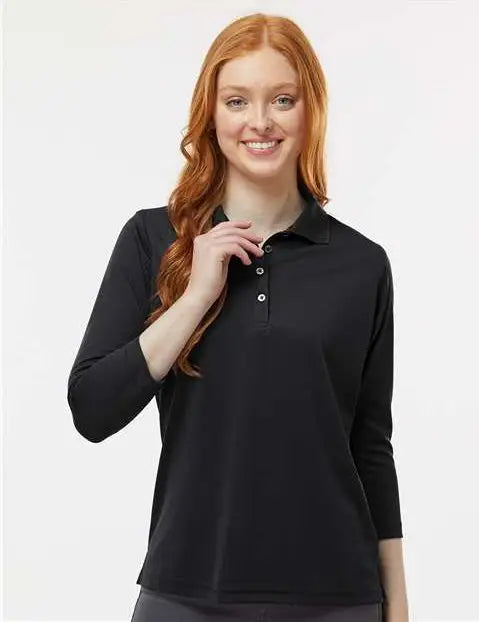 Paragon 120 Women’s Lady Palm Three-quarter Sleeve Polo - Black