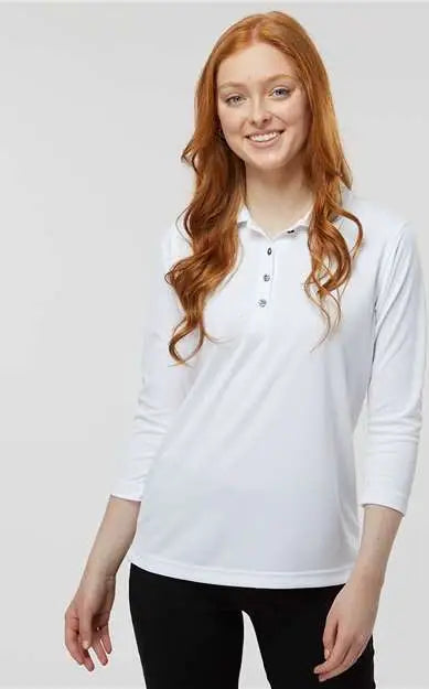 Paragon 120 Women’s Lady Palm Three-quarter Sleeve Polo - White