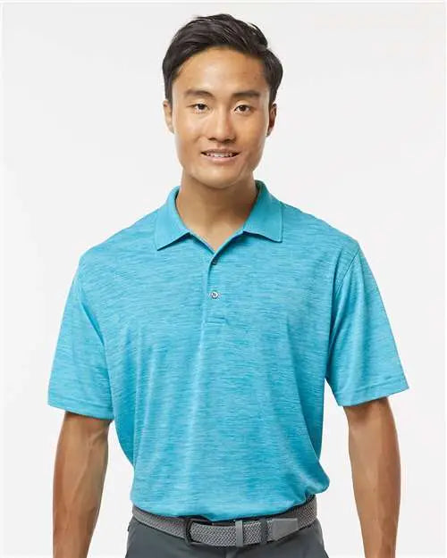 Paragon 130 Dakota Striated Heather Polo - Turquoise