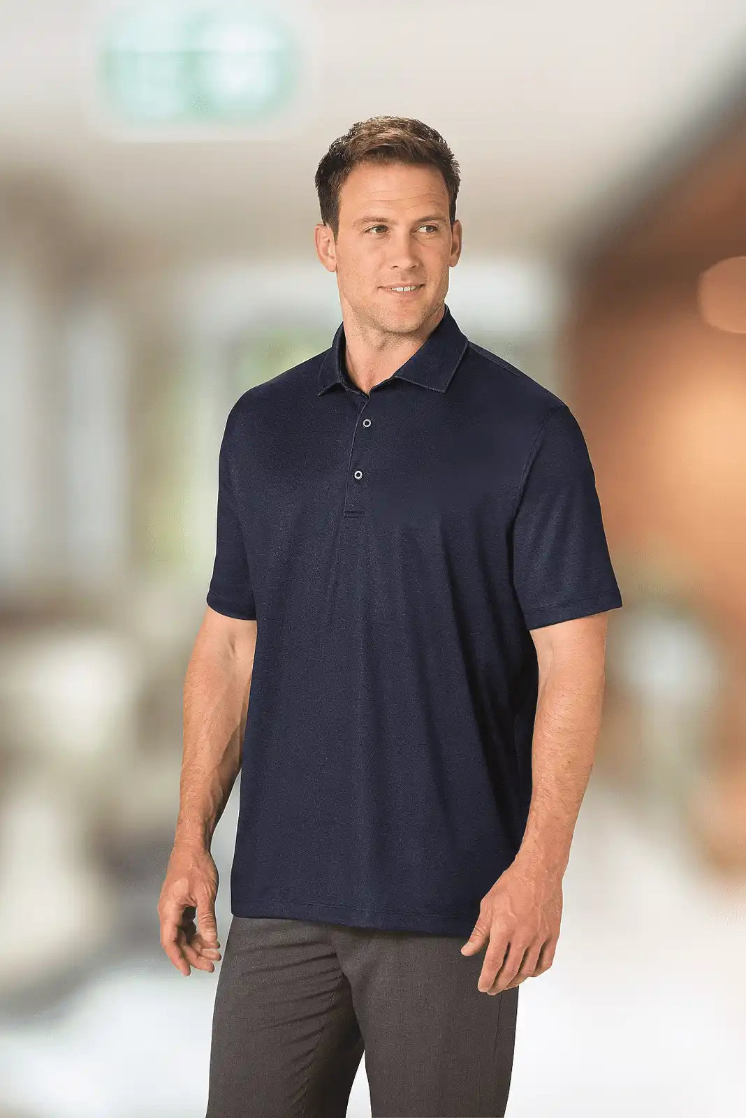 Paragon 152 Derby Sublimated Heathered Polo - Navy Heather