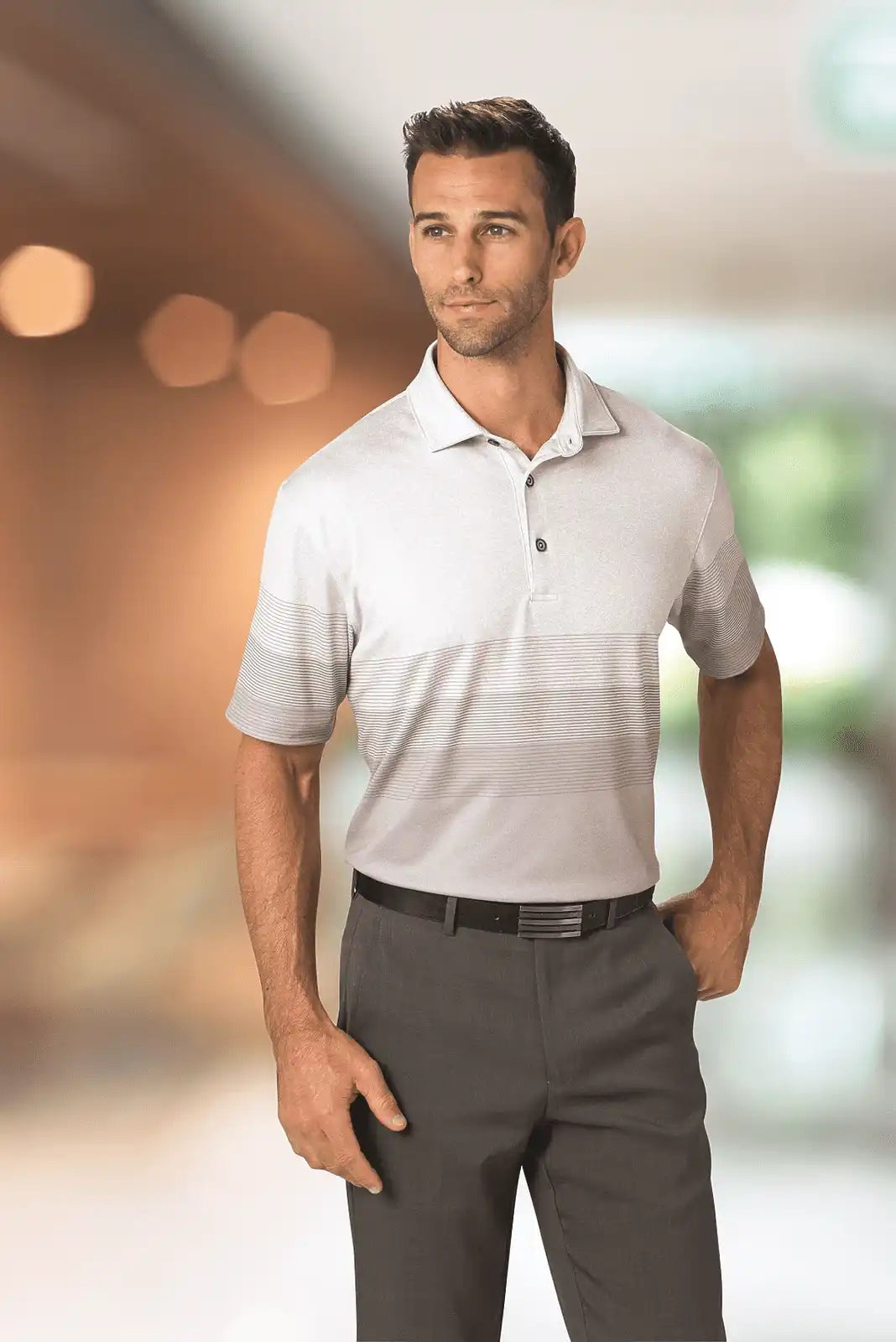 Paragon 153 Belmont Sublimated Heathered Polo - Ash Heather
