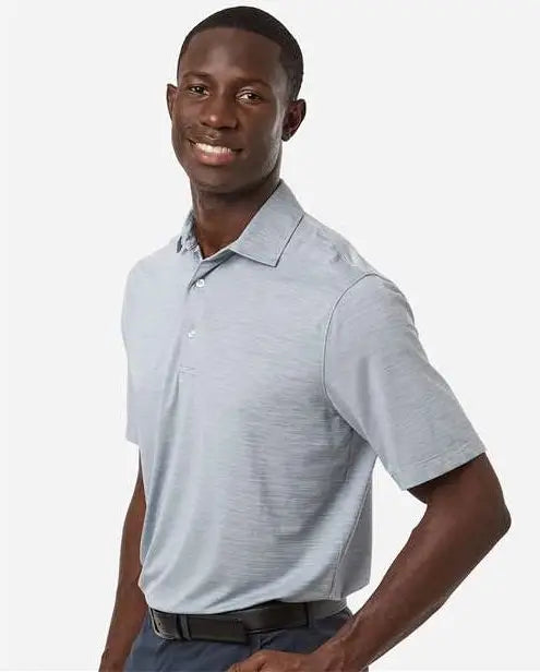 Paragon 162 Men’s Bohemian Striped Heather Performance Polo - Navy