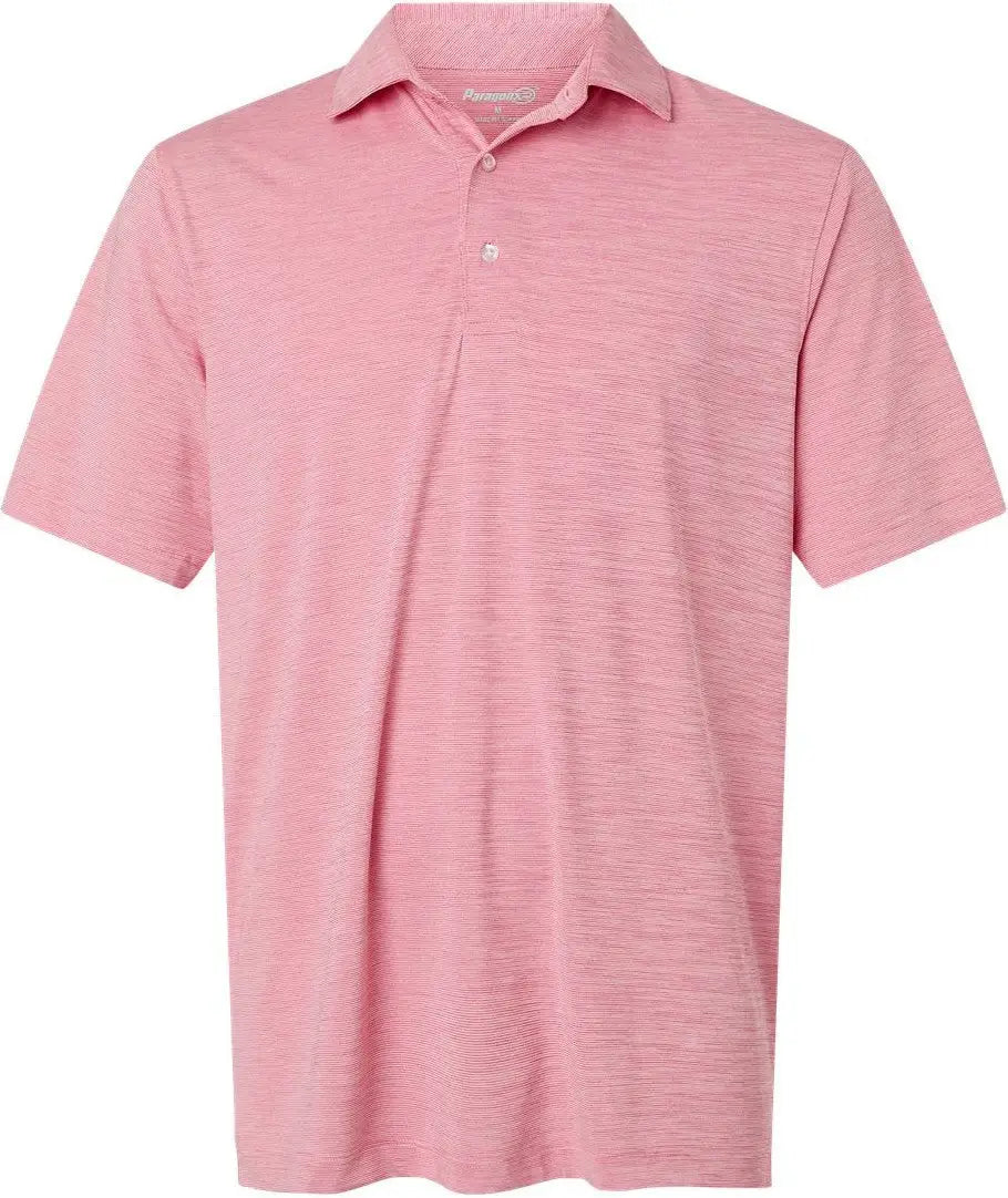 Paragon 162 Men’s Bohemian Striped Heather Performance Polo - Red - Adult s