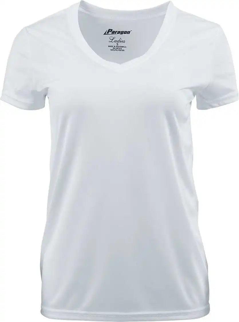 Paragon 203 Ladies v Neck Performance Tee White