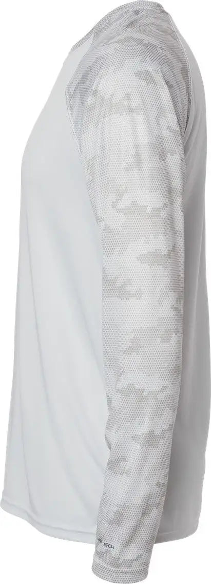 Paragon 216 Cayman Performance Camo Colorblocked Long Sleeve T-shirt - Aluminum