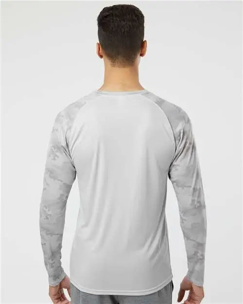 Paragon 216 Cayman Performance Camo Colorblocked Long Sleeve T-shirt - Aluminum