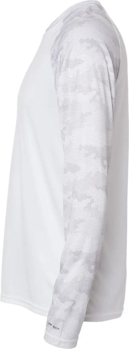 Paragon 216 Cayman Performance Camo Colorblocked Long Sleeve T-shirt - White