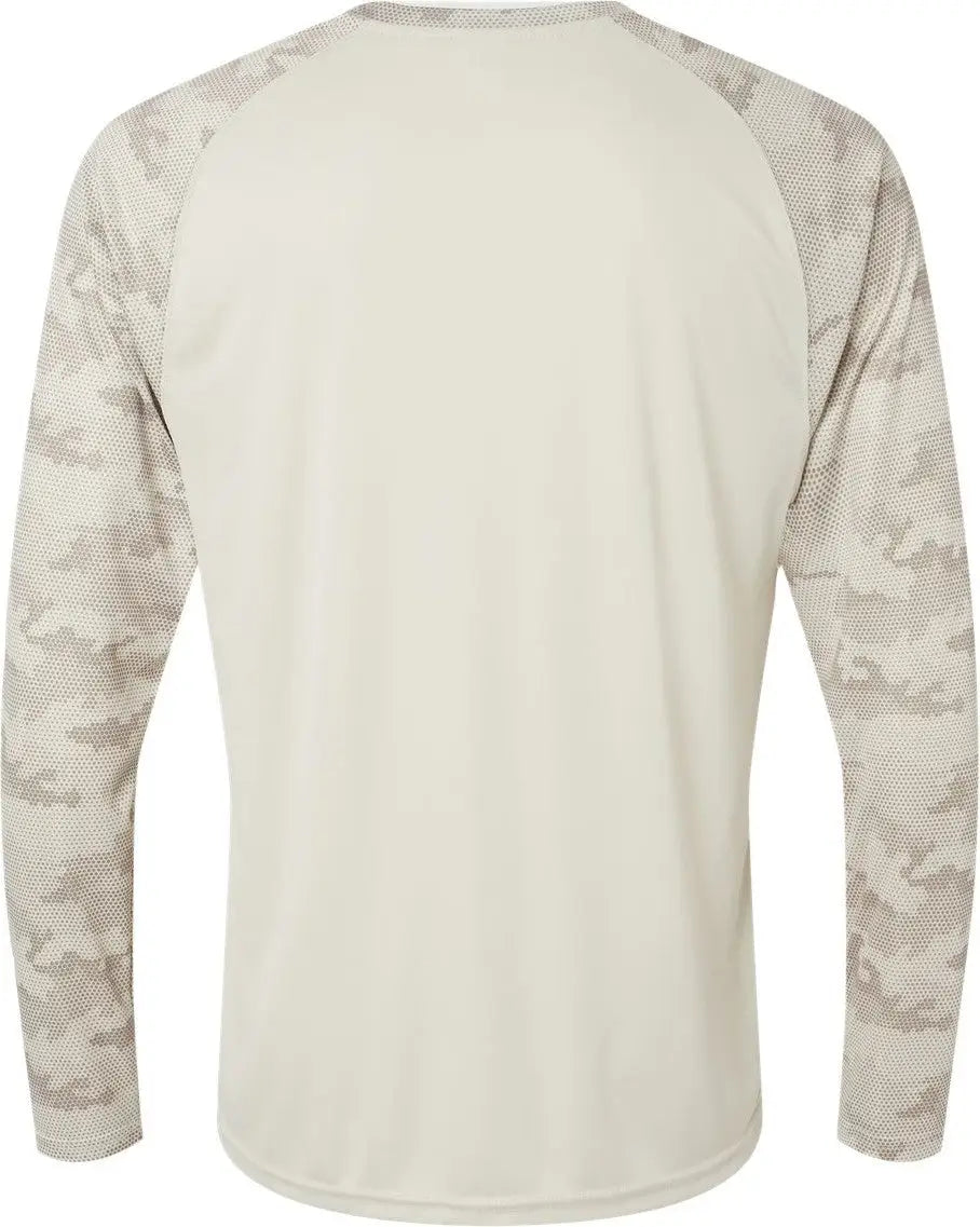 Paragon 216 Cayman Performance Camo Colorblocked Long Sleeve T-shirt - Sand