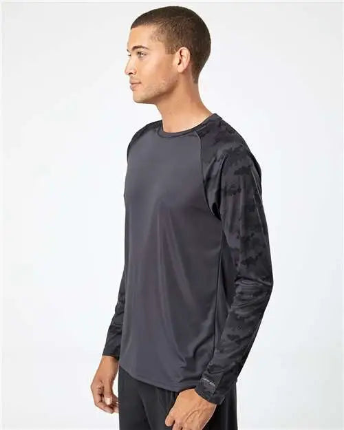 Paragon 216 Cayman Performance Camo Colorblocked Long Sleeve T-shirt - Graphite