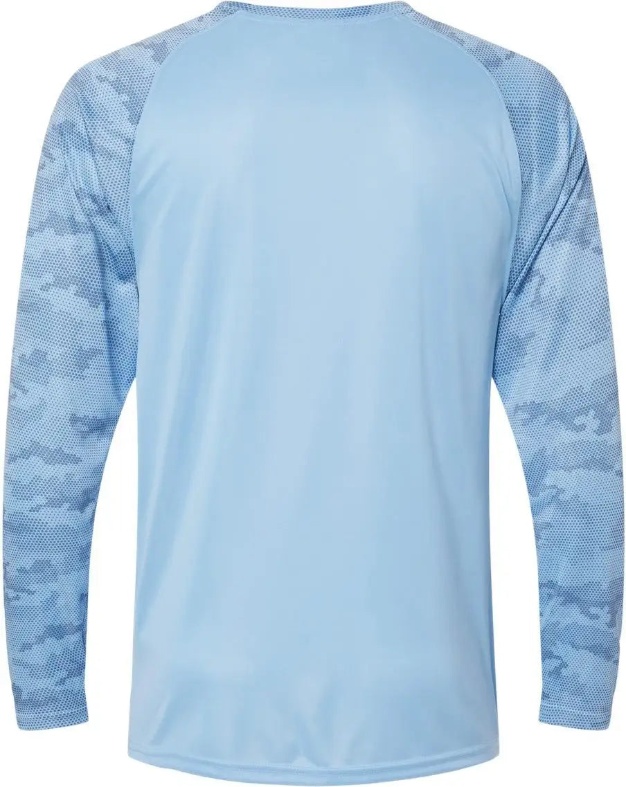 Paragon 216 Cayman Performance Camo Colorblocked Long Sleeve T-shirt - Blue Mist
