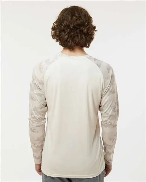 Paragon 216 Cayman Performance Camo Colorblocked Long Sleeve T-shirt - Sand