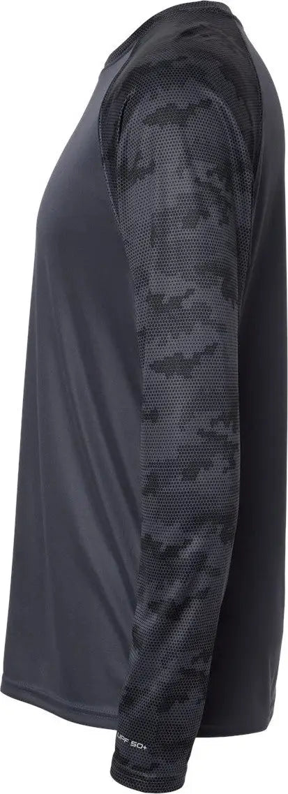 Paragon 216 Cayman Performance Camo Colorblocked Long Sleeve T-shirt - Graphite
