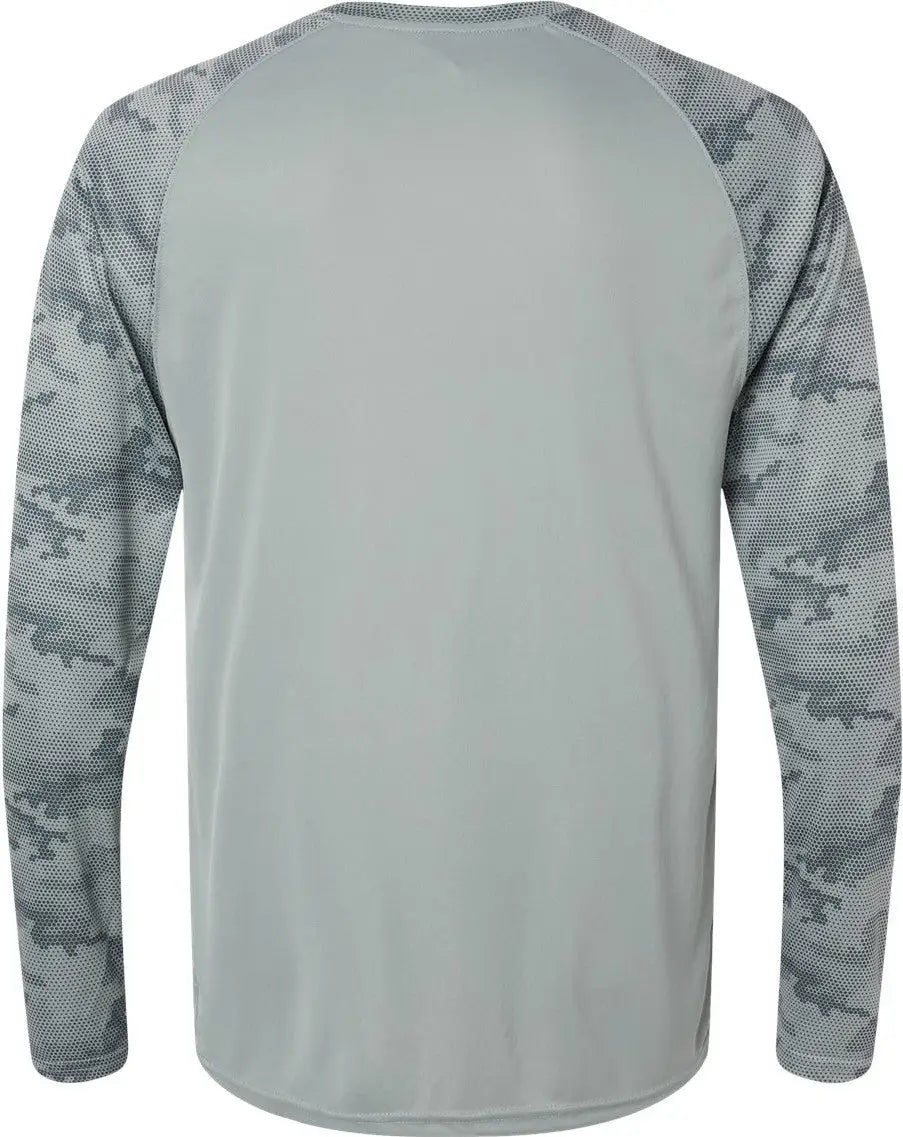 Paragon 216 Cayman Performance Camo Colorblocked Long Sleeve T-shirt - Medium Grey