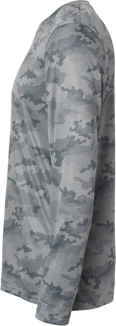 Paragon 217 Pompano Performance Camo Long Sleeve T-shirt - Medium Grey