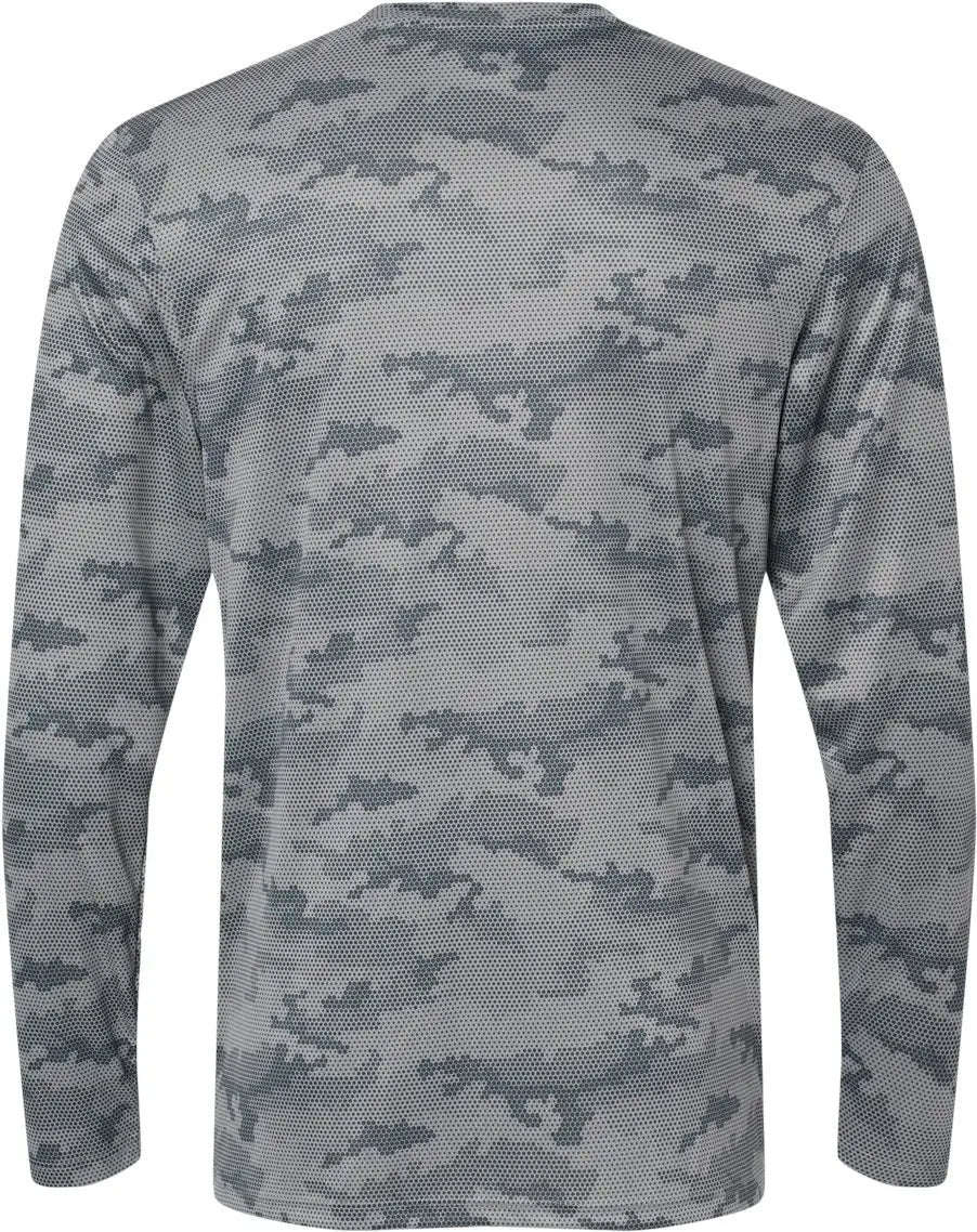 Paragon 217 Pompano Performance Camo Long Sleeve T-shirt - Medium Grey - Adult Xs