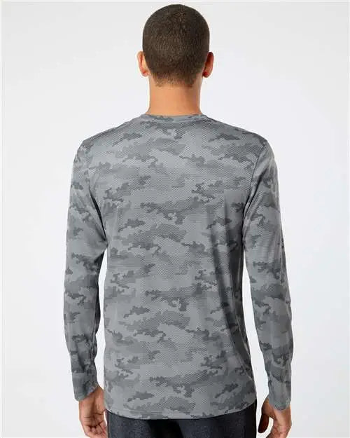 Paragon 217 Pompano Performance Camo Long Sleeve T-shirt - Medium Grey