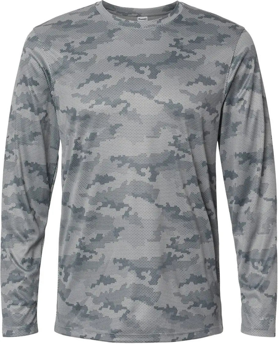 Paragon 217 Pompano Performance Camo Long Sleeve T-shirt - Medium Grey - Adult Xs