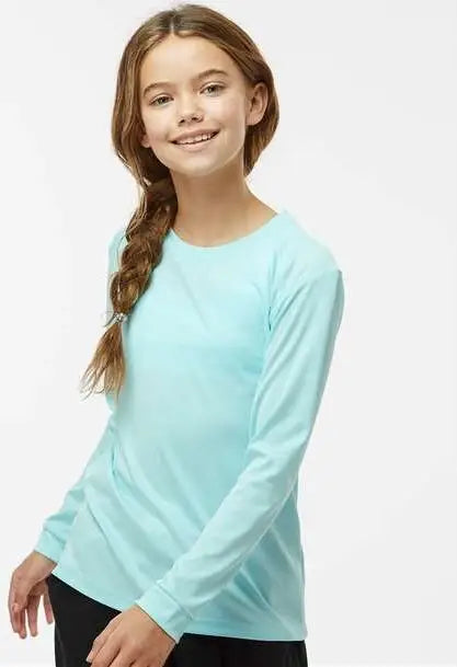 Paragon 218y Youth Long Islander Performance Sleeve T-shirt - Aqua Blue