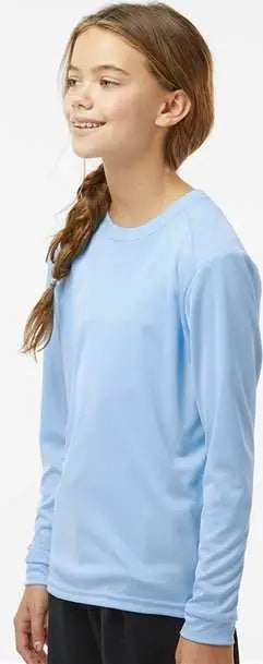 Paragon 218y Youth Long Islander Performance Sleeve T-shirt - Blue Mist