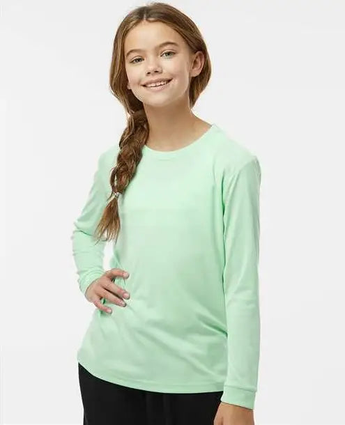 Paragon 218y Youth Long Islander Performance Sleeve T-shirt - Mint Green