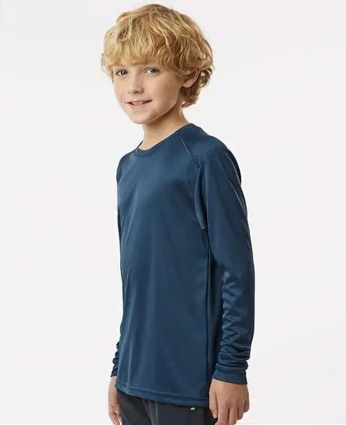 Paragon 218y Youth Long Islander Performance Sleeve T-shirt - Navy