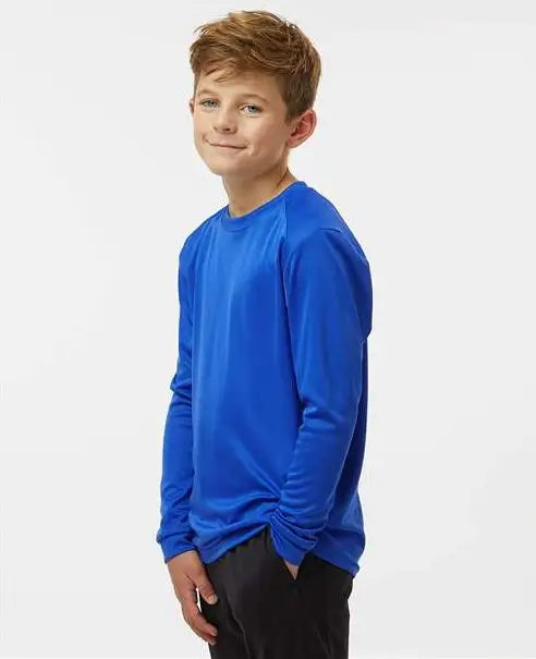 Paragon 218y Youth Long Islander Performance Sleeve T-shirt - Royal