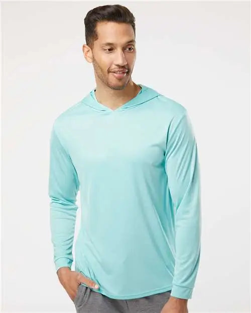 Paragon 220 Bahama Performance Hooded Long Sleeve T-shirt - Aqua Blue