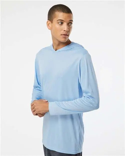 Paragon 220 Bahama Performance Hooded Long Sleeve T-shirt - Blue Mist