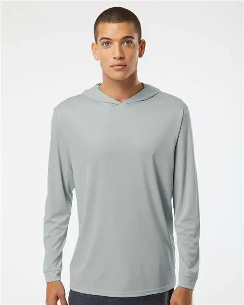 Paragon 220 Bahama Performance Hooded Long Sleeve T-shirt - Medium Grey