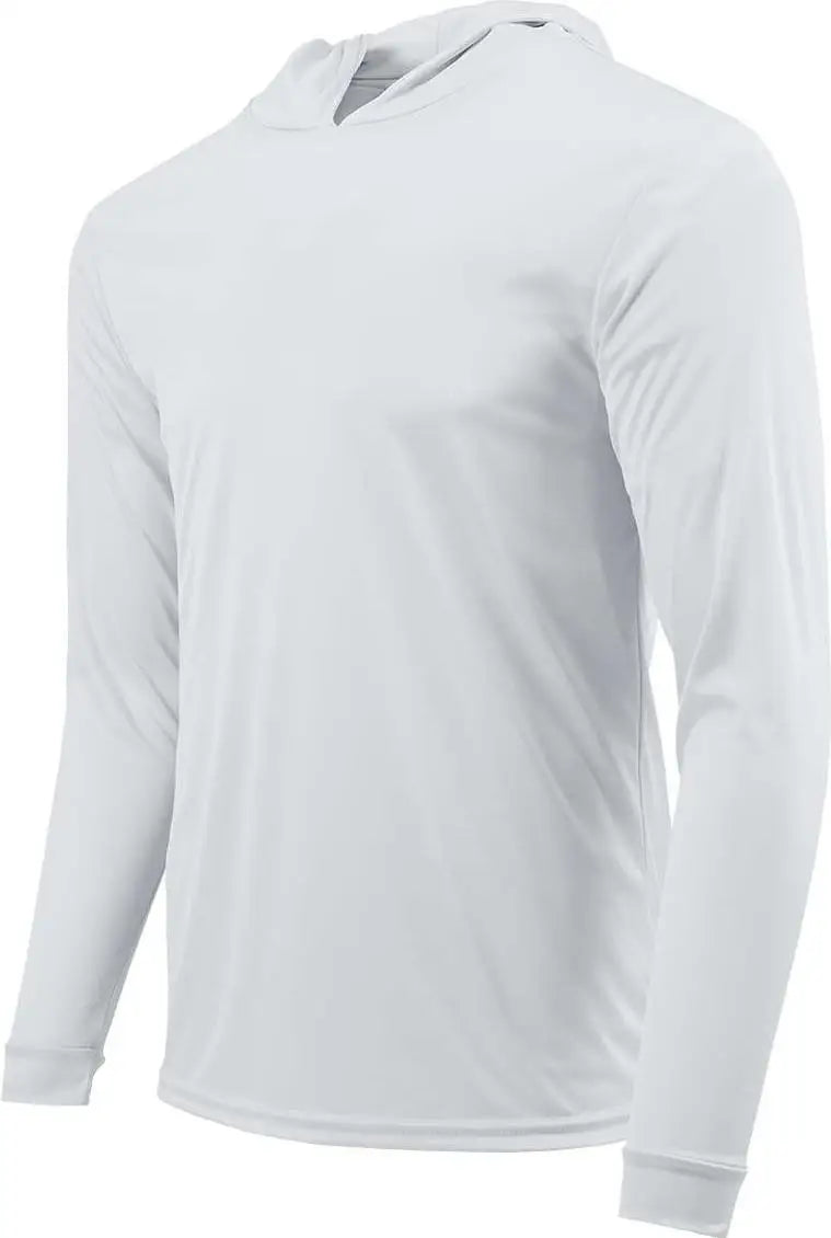 Paragon 221y Youth Bahama Performance Hooded Long Sleeve T-shirt - White - s