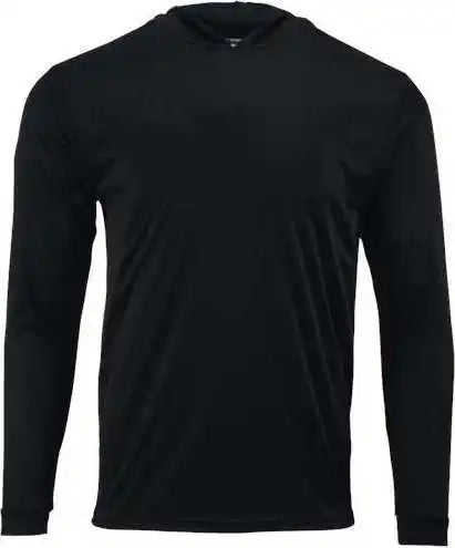 Paragon 221y Youth Bahama Performance Hooded Long Sleeve T-shirt - Black