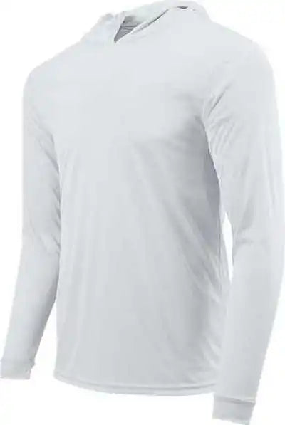 Paragon 221y Youth Bahama Performance Hooded Long Sleeve T-shirt - White
