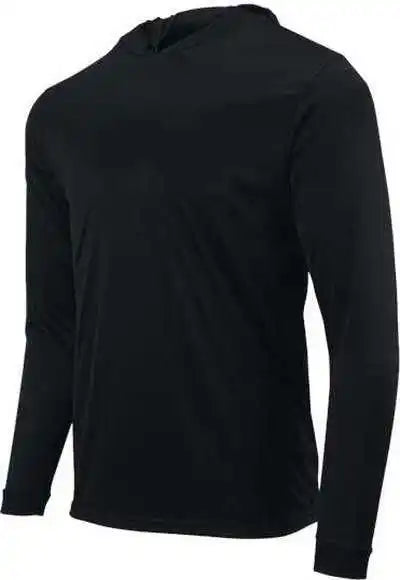 Paragon 221y Youth Bahama Performance Hooded Long Sleeve T-shirt - Black