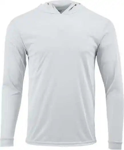 Paragon 221y Youth Bahama Performance Hooded Long Sleeve T-shirt - White