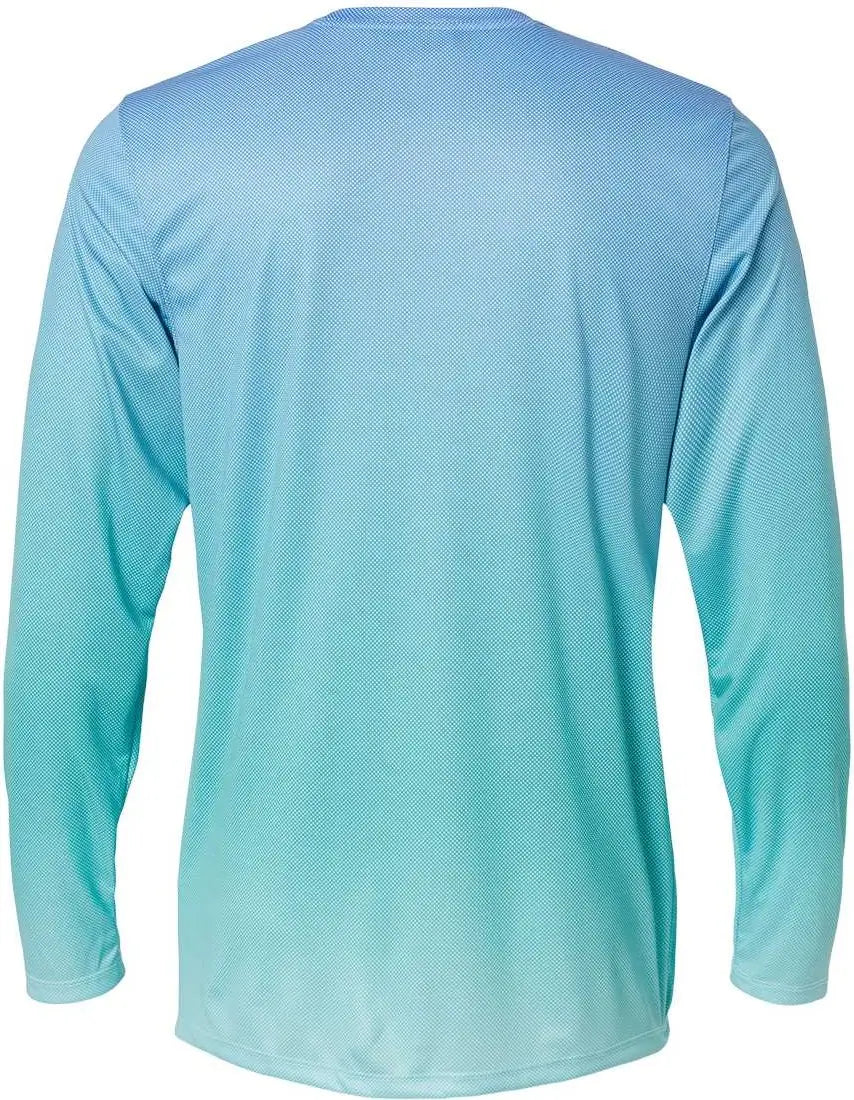 Paragon 225 Barbados Performance Pin Dot Long Sleeve T-shirt - Blue Mist Light Teal