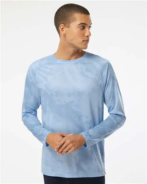 Paragon 228 Cabo Camo Performance Long Sleeve T-shirt - Blue Mist
