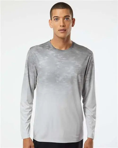 Paragon 229 Montauk Oceanic Fade Performance Long Sleeve T-shirt - Aluminum