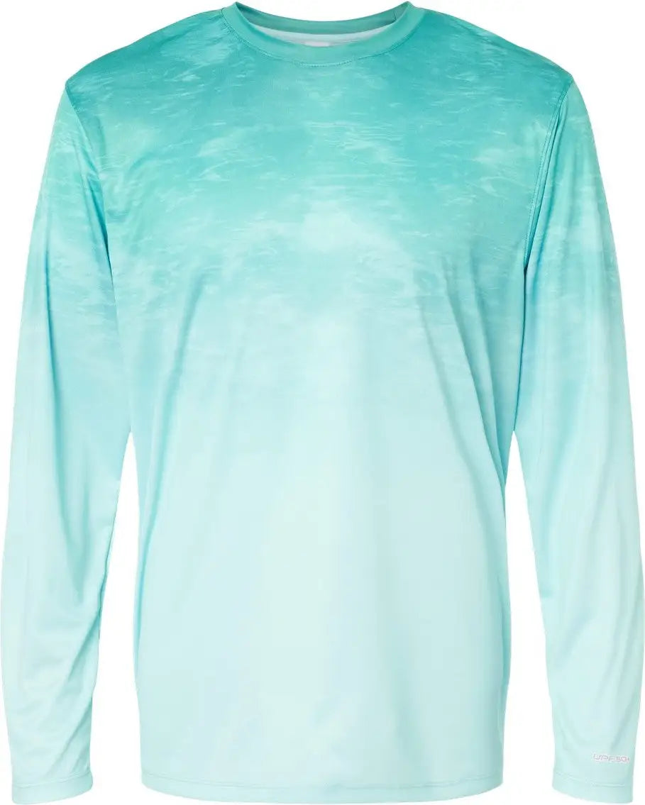 Paragon 229 Montauk Oceanic Fade Performance Long Sleeve T-shirt - Aqua - Adult Xs
