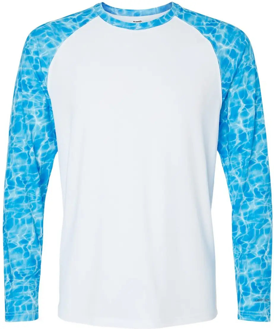 Paragon 231 Panama Colorblocked Long Sleeve T-shirt - Blue Water - Adult Xs