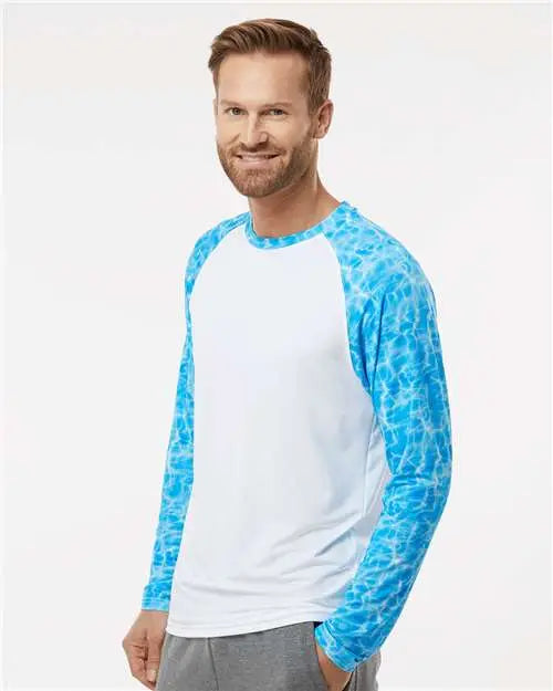 Paragon 231 Panama Colorblocked Long Sleeve T-shirt - Blue Water