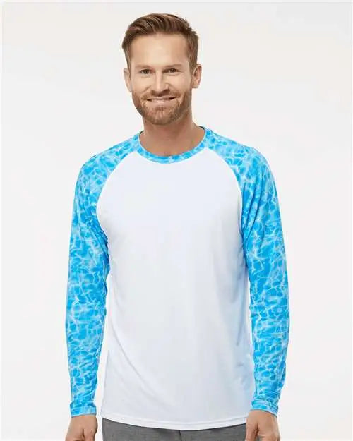 Paragon 231 Panama Colorblocked Long Sleeve T-shirt - Blue Water