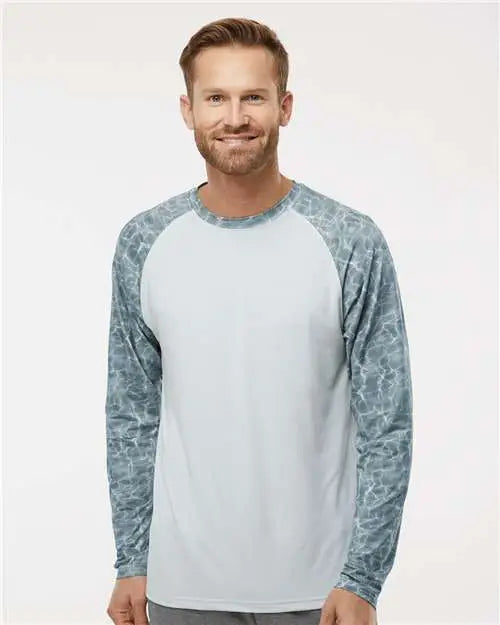 Paragon 231 Panama Colorblocked Long Sleeve T-shirt - Grey Water