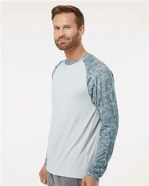 Paragon 231 Panama Colorblocked Long Sleeve T-shirt - Grey Water